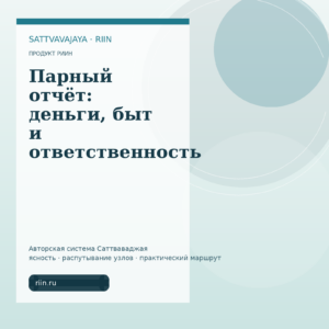 Парный отчёт: деньги, быт и ответственность